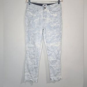 Paige‎ Hoxton Ankle Peg Step Hem Flaw Straight Leg Women 26 Tie Dye Splotch Jean